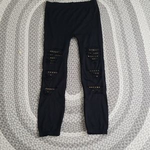 Black leggings with studs